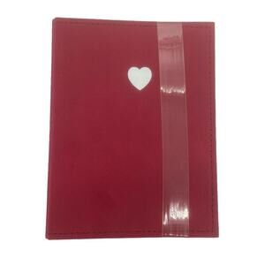 3 for $10 Red fabric with white screen print heart photo album
